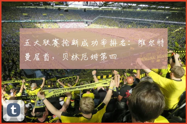 五大联赛抢断成功率排名：维尔特曼居首，贝林厄姆第四
